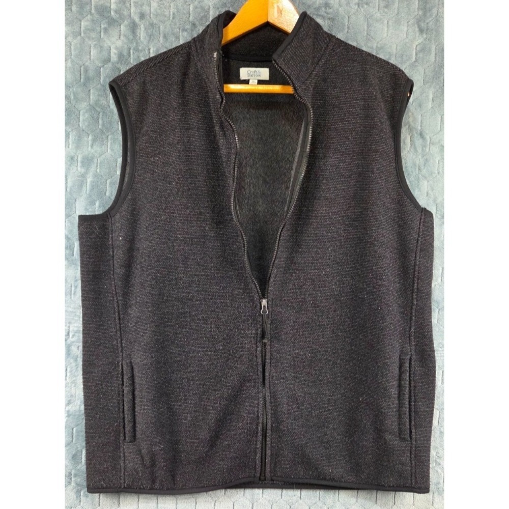 Croft & Barrow l Dark Gray Full Zip Sleeveless Fleece Vest l Men's Size XL